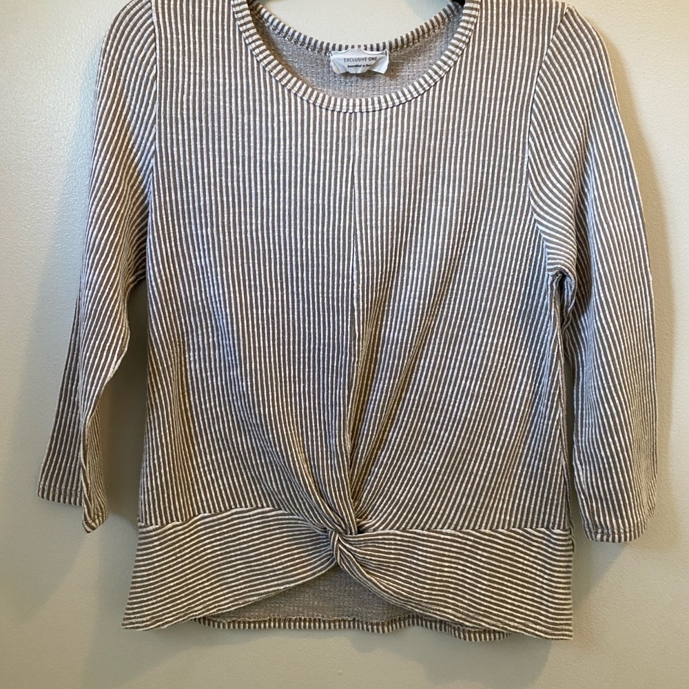 Striped Knot-Front Top